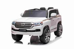 Electric Ride on Car Toyota Landcruiser 12V, WIT, Kunstleer stoel, 12V/7AH Accu, Openende deuren, 2 x 35W Motor, 2.4 Ghz afstandsbediening, Zachte EVA wielen, Vering, Soft start, MP3 Speler met USB/AUX ingang, Gelicentieerd