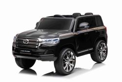 Electric Ride on Car Toyota Landcruiser 12V, ZWART, Kunstleer stoel, 12V/7AH Accu, Openende deuren, 2 x 35W Motor, 2.4 Ghz afstandsbediening, Zachte EVA wielen, Vering, Soft start, MP3 Speler met USB/AUX ingang, Licentie