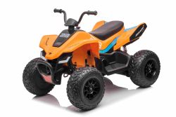 Gelicentieerde elektrische Ride-on quad McLaren Racing MCL 12V 4X4, Oranje, Zachte EVA-wielen, AFSTANDSBEDIENING, Kunstleren zitting, Achtervering, 4 x 35W-motor, LED-verlichting, 12V10Ah-accu