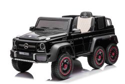 Elektrische loopauto Mercedes-Benz G63 AMG 6X6, Enkele zitplaats, zwart, 6 Wielen met onafhankelijke vering, Aandrijving 2 x 45W Motoren, 12V10AH Accu, Kunststof wielen en stoel, Afstandsbediening, Licentie