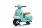 Elektrische zitscooter Vespa GTS, blauwgroen, met hulpwielen, licentie, 6V batterij, lederen stoel, 30W motor