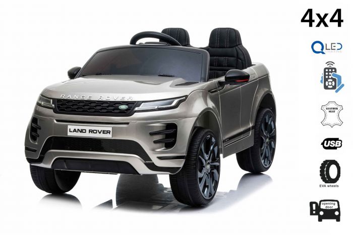 Centimeter Tranen straal Elektrische speelgoed auto Range Rover EVOQUE, grijs gelakt, dubbele  lederen stoel, mp3-speler met USB-ingang, 4x4-aandrijving, 12V10Ah-accu,  EVA-wielen, verende assen, sleutelstart, 2,4 GHz  Bluetooth-afstandsbediening, licentie