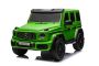 Elektrische loopauto Mercedes-Benz G63 AMG 4x4² Tweezits 24V, groente gelakt, MP4-speler met USB/AUX-ingang, 4x4 aandrijving, 24V/7Ah Accu, 4 x 200W Motoren, EVA wielen met vering, Kunstleren stoelen, Afstandsbediening , Gelicentieerd