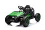 Elektrische loopauto SPORT-CART 24V, groente, zachte EVA-wielen, kunstleren zitting, Smooth Drift-wielen, 2 x 50W-motor, 24V-accu, massieve metalen constructie